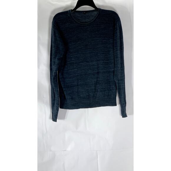 MUJI Men’s Navy Blue Crewneck Knit Long Sleeve Regular Fit Sweater SZ S - Picture 1 of 10